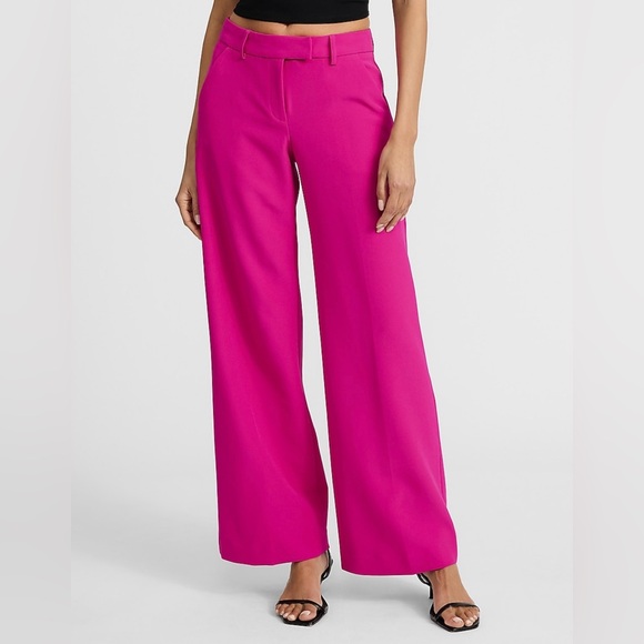 Express Pink Mid Rise Editor Trousers - Picture 3 of 8